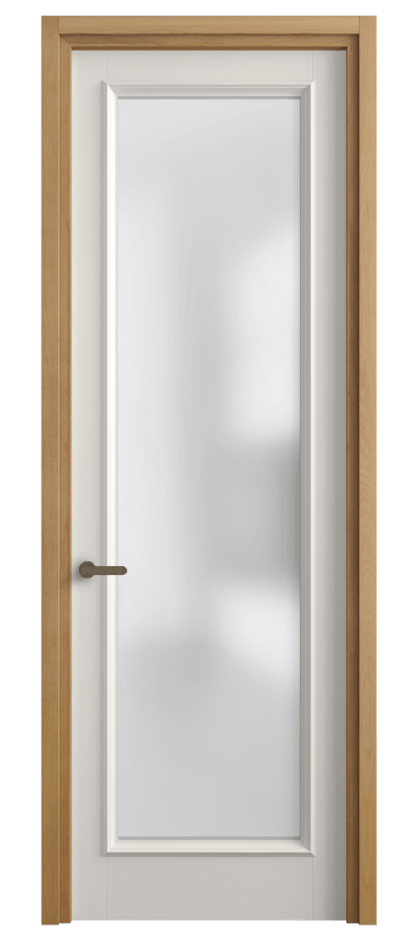 Межкомнатная дверь Шарм 6702 Бук пудровый белый Сатинированное стекло Цена 100399 ₽ | Volhovec