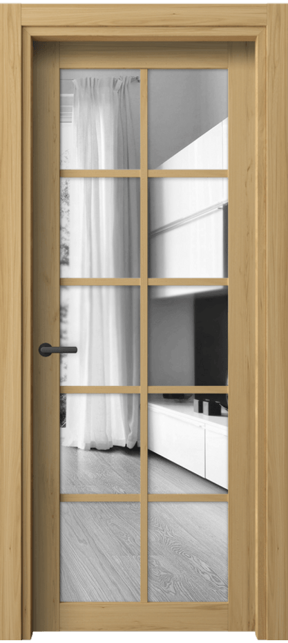 Межкомнатная дверь Нео 2106 Солнечный вяз Двустороннее зеркало, триплекс Цена 33599 ₽ | Volhovec
