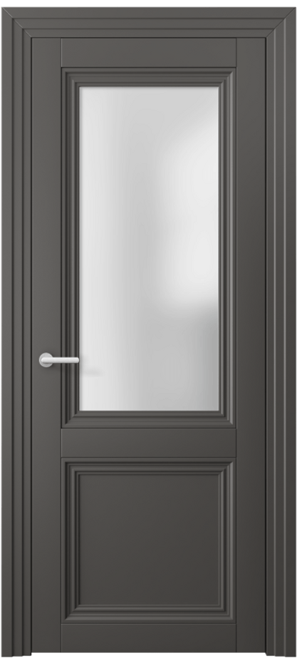Межкомнатная дверь Центро 2524 ПЭТ графитовый Сатинированное стекло Цена 39749 ₽ | Volhovec