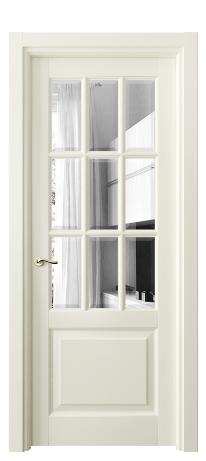 Межкомнатная дверь Лигнум 0748 Бук молочно-белый Двустороннее зеркало с фацетом, триплекс Цена 124599 ₽ | Volhovec