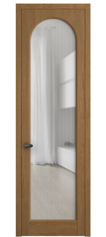 Межкомнатная дверь Палаццо 6804 Дуб пряный матовый Рифлёное стекло "Moru", триплекс Цена 156229 ₽ | Volhovec
