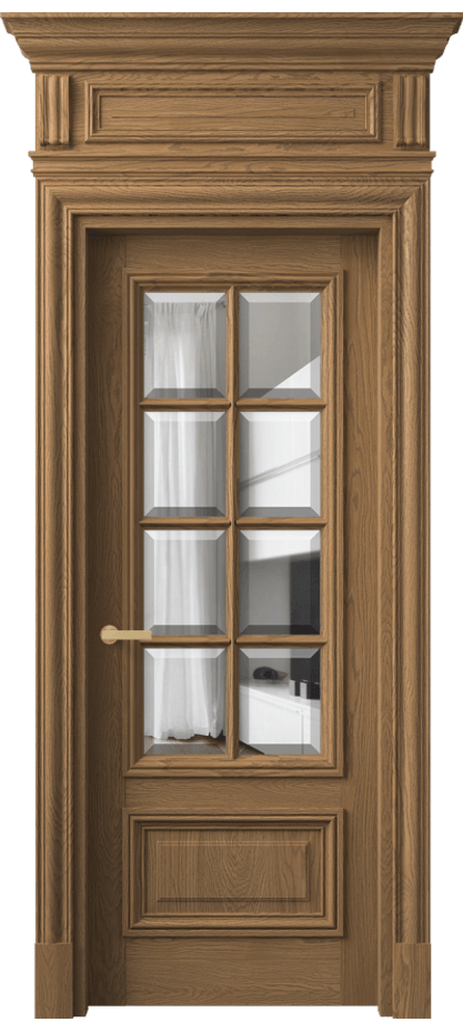 Межкомнатная дверь Антик 7316 Дуб мускатный матовый Прозрачное стекло с фацетом Цена 295549 ₽ | Volhovec