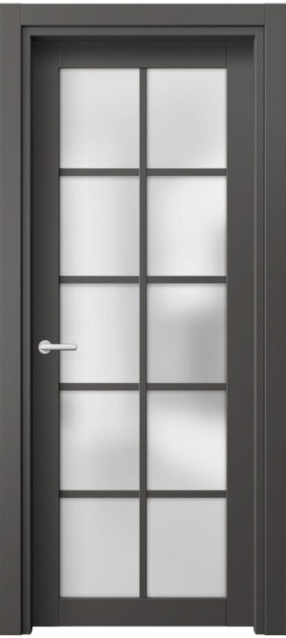 Межкомнатная дверь Нео 2106 ПЭТ графитовый Сатинированное стекло Цена 29724 ₽ | Volhovec