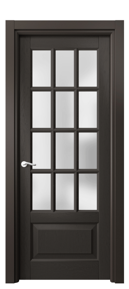 Межкомнатная дверь Лигнум 0728 Дуб антрацит Сатинированное стекло Цена 157399 ₽ | Volhovec
