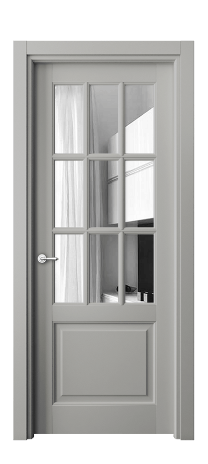 Межкомнатная дверь Тоскана Грильято 6312 Матовый нейтральный серый Двустороннее зеркало, триплекс Цена 119499 ₽ | Volhovec