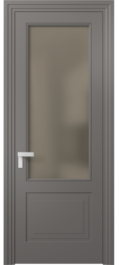Межкомнатная дверь Рокка 8352 Матовый классический серый Сатинированное бронзовое стекло, триплекс Цена 82899 ₽ | Volhovec