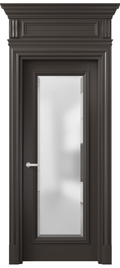 Межкомнатная дверь Антик 7300 Бук антрацит Сатинированное стекло с фацетом Цена 164609 ₽ | Volhovec