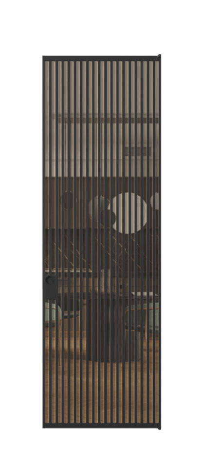 Алюминиевая дверь АЛПЛ040.06 Алюминий Черный Прозрачное оранжевое стекло, триплекс Цена 221770  | Volhovec