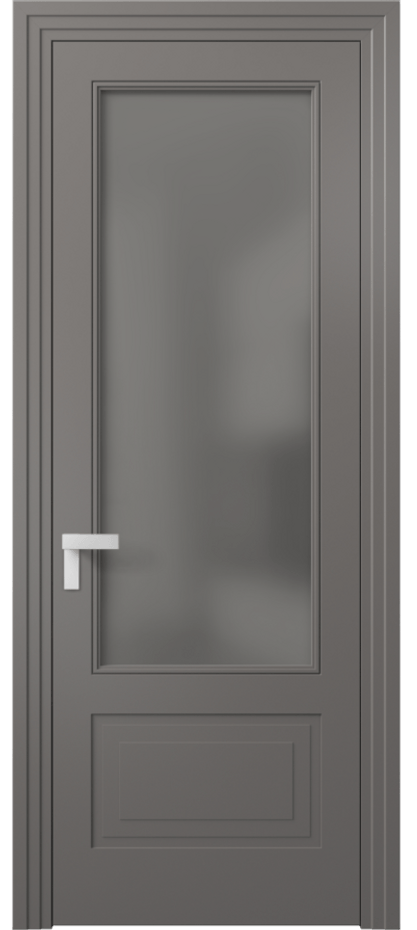 Межкомнатная дверь Рокка 8342 Матовый классический серый Сатинированное серое стекло, триплекс Цена 82899 ₽ | Volhovec