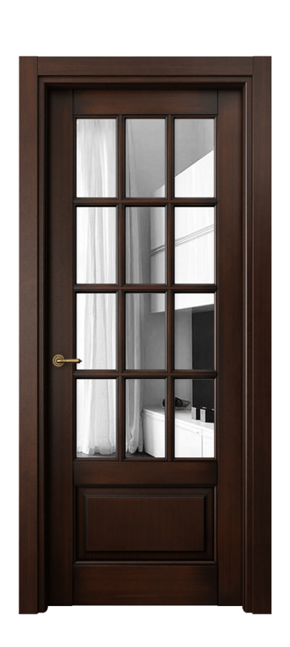 Межкомнатная дверь Тоскана Грильято 6313 Бук тёмный с патиной Двустороннее зеркало, триплекс Цена 135799 ₽ | Volhovec