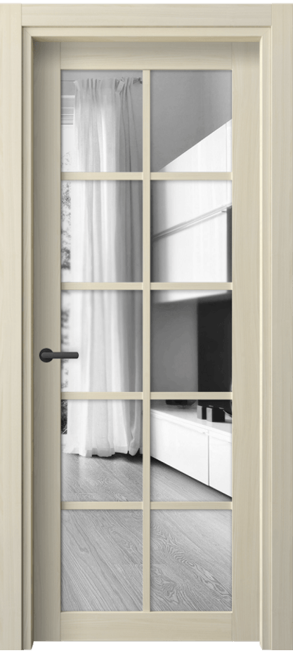 Межкомнатная дверь Нео 2106 Молочный ясень Двустороннее зеркало, триплекс Цена 33599 ₽ | Volhovec