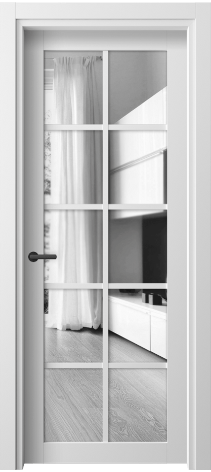 Межкомнатная дверь Нео 2106 Белый шёлк Двустороннее зеркало, триплекс Цена 33599 ₽ | Volhovec