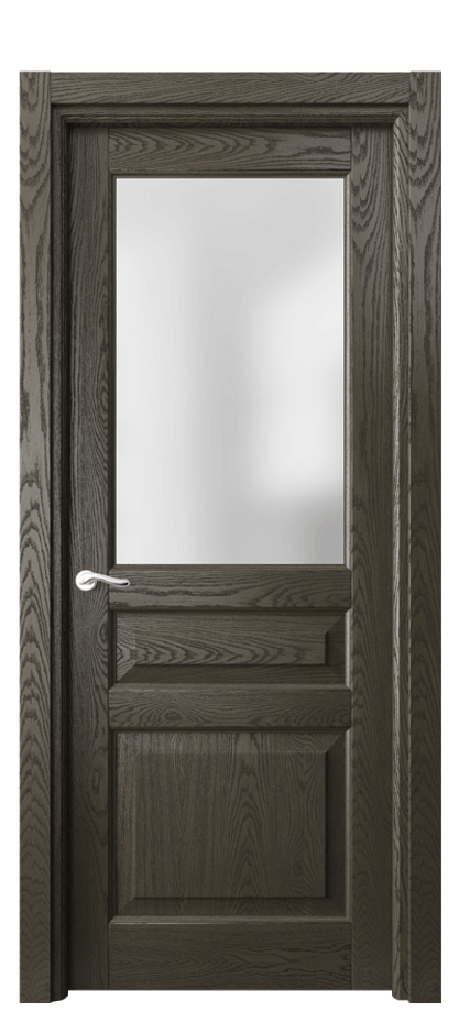 Межкомнатная дверь Лигнум 0710 Дуб серый брашированный Сатинированное стекло Цена 149699 ₽ | Volhovec