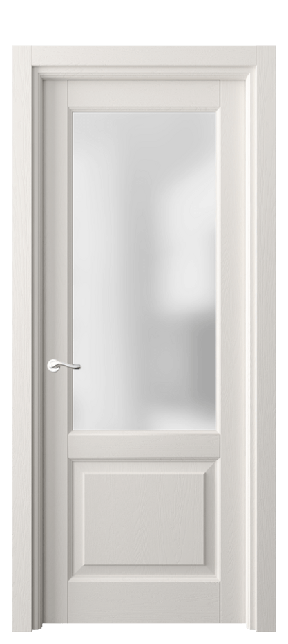 Межкомнатная дверь Лигнум 0740 Дуб пудровый белый Сатинированное стекло Цена 134799 ₽ | Volhovec