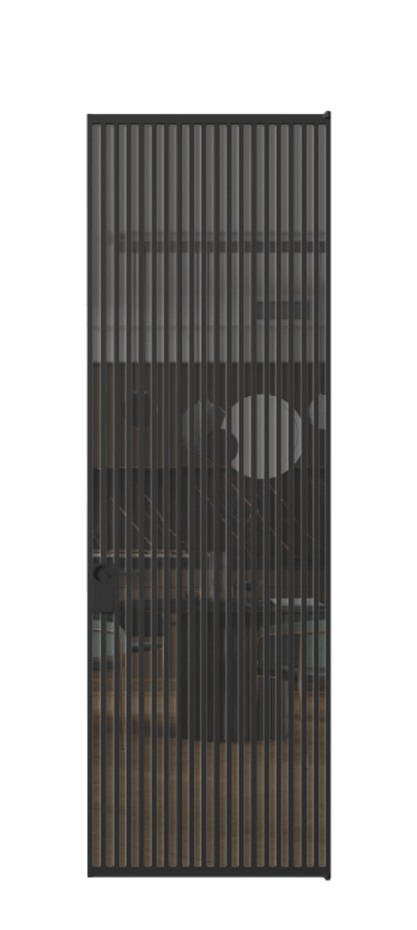 Алюминиевая дверь АЛПЛ040.06 Алюминий Черный Прозрачное серое стекло, триплекс Цена 221770  | Volhovec