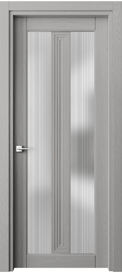 Межкомнатная дверь Эго 6122 Дуб нейтральный серый Сатинированное стекло "Дождь" Цена 122599 ₽ | Volhovec