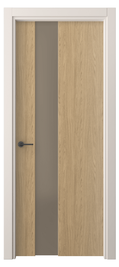 Межкомнатная дверь Фридом 4224 Жемчужный дуб Сатинированное бронзовое стекло, триплекс Цена 33474 ₽ | Volhovec