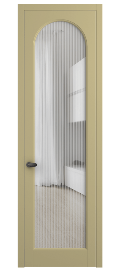 Межкомнатная дверь Палаццо 6804 Матовый белоснежный Рифлёное стекло "Moru", триплекс Цена 134299 ₽ | Volhovec