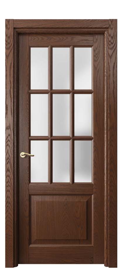 Межкомнатная дверь Лигнум 0748 Дуб коньячный брашированный Сатинированное стекло Цена 173299 ₽ | Volhovec