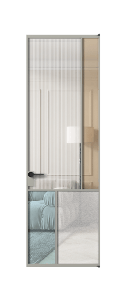 Межкомнатная дверь Мозаик АЛПЛ041.21 Алюминий нейтральный серый Комбинация стекол Группы 1 и Группы 3 Цена 176770 ₽ | Volhovec