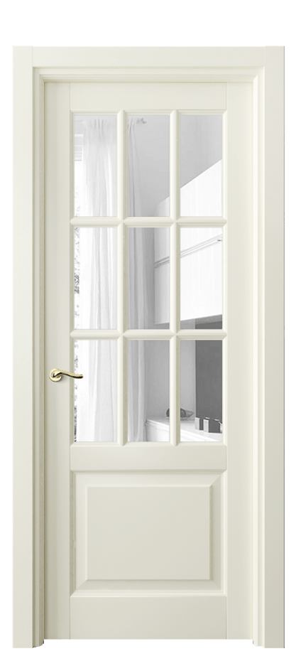 Межкомнатная дверь Лигнум 0748 Матовый молочно-белый Прозрачное стекло Цена 119999 ₽ | Volhovec