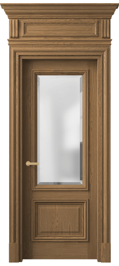 Межкомнатная дверь Антик 7302 Дуб мускатный матовый Сатинированное стекло с фацетом Цена 266349 ₽ | Volhovec