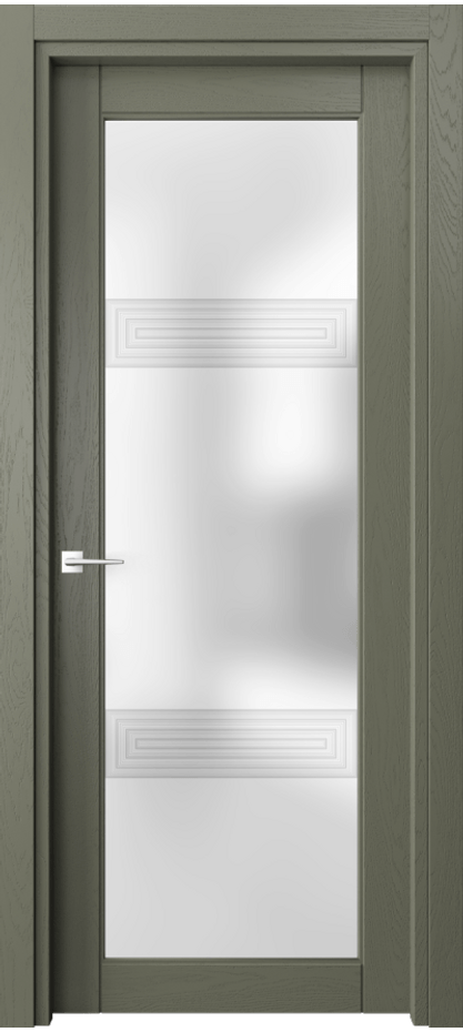 Межкомнатная дверь Эго 6112 Дуб оливковый тёмный Сатинированное стекло "3D" Цена 122599 ₽ | Volhovec