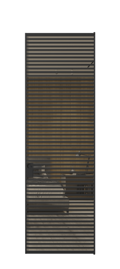 Алюминиевая дверь АЛПЛ040.07 Алюминий Черный Рефлективное бронзовое стекло "Stopsol", калёное Цена 229770  | Volhovec