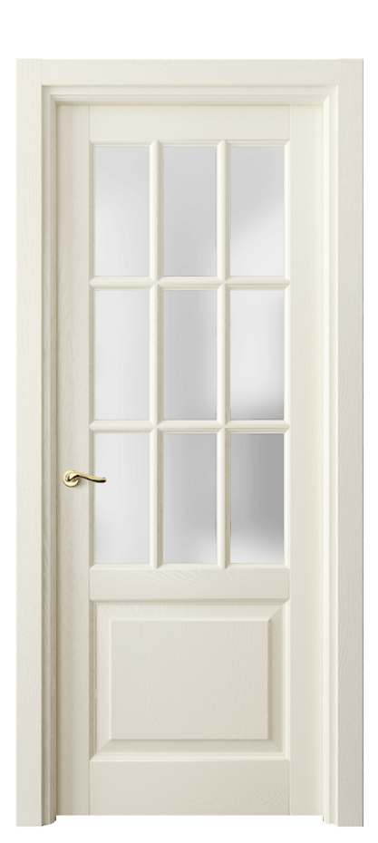 Межкомнатная дверь Лигнум 0748 Дуб молочно-белый Сатинированное стекло Цена 157399 ₽ | Volhovec