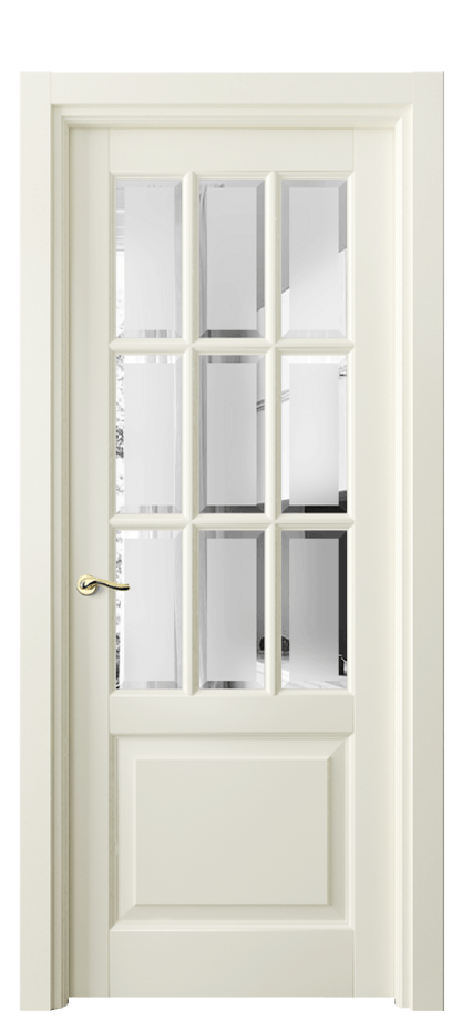 Межкомнатная дверь Лигнум 0748 Матовый молочно-белый Сатинированное стекло с фацетом Цена 124999 ₽ | Volhovec