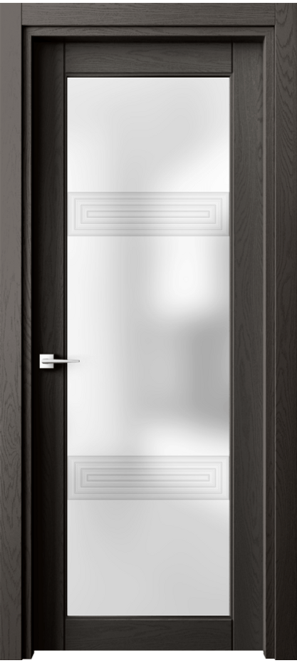 Межкомнатная дверь Эго 6112 Дуб антрацит Сатинированное стекло "3D" Цена 122599 ₽ | Volhovec