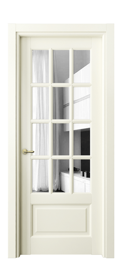 Межкомнатная дверь Тоскана Грильято 6313 Матовый молочно-белый Двустороннее зеркало, триплекс Цена 119499 ₽ | Volhovec