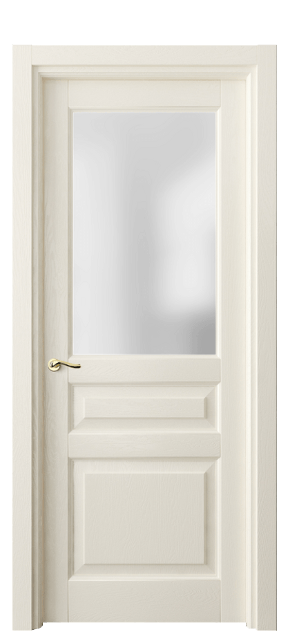 Межкомнатная дверь Лигнум 0710 Дуб молочно-белый Сатинированное стекло Цена 135899 ₽ | Volhovec