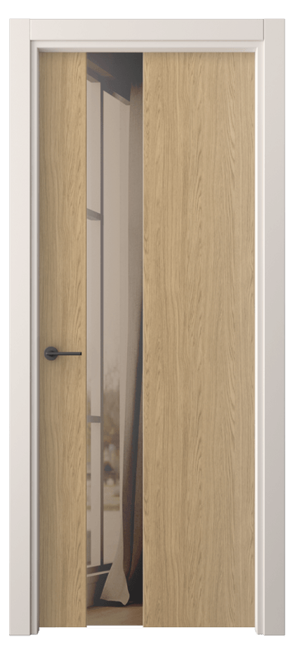 Межкомнатная дверь Фридом 4224 Жемчужный дуб Двустороннее бронзовое зеркало, триплекс Цена 34974 ₽ | Volhovec