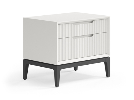 Мебель Тумба прикроватная Вельвет 2 ящика. Цвет Матовый тёплый серый. Материал Гладкая эмаль. Коллекция Тумба прикроватная Вельвет 2 ящика. Картинка.