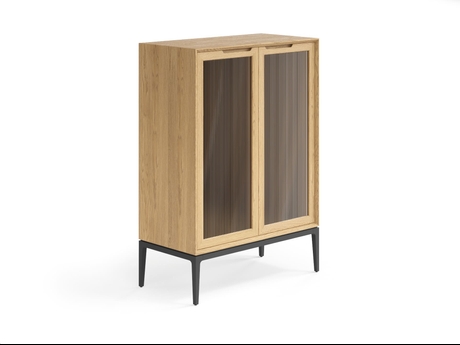 Мебель Витрина Вельвет. Цвет Дуб соломенный матовый. Материал Массив дуба матовый. Коллекция Витрина Вельвет. Картинка.