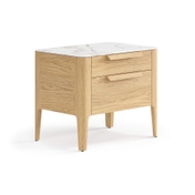 Тумба прикроватная Piega 2 ящика дуб соломенный матовый