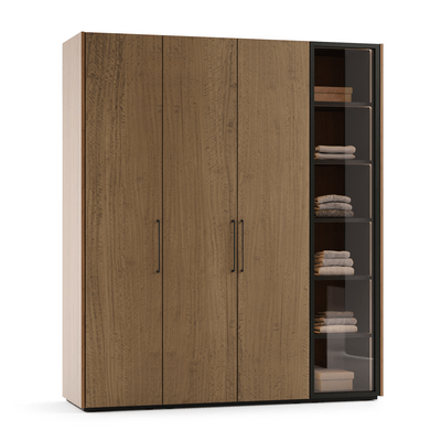 Мебель Шкафы для одежды Модуле. Цвет Эвкалипт кофейный матовый фризе. Материал Шпон эвкалипта Naturwood. Коллекция Идея 3. Картинка.