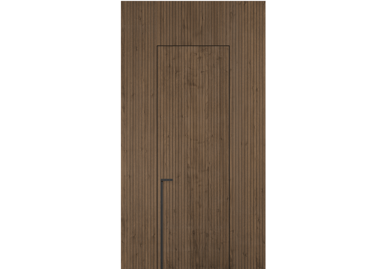 Панели для отделки стен Стеновая панель Фрезерованные Орех умбра матовый. Цвет Орех умбра матовый. Материал Шпон НатурВуд. Коллекция Фрезерованные. Картинка.