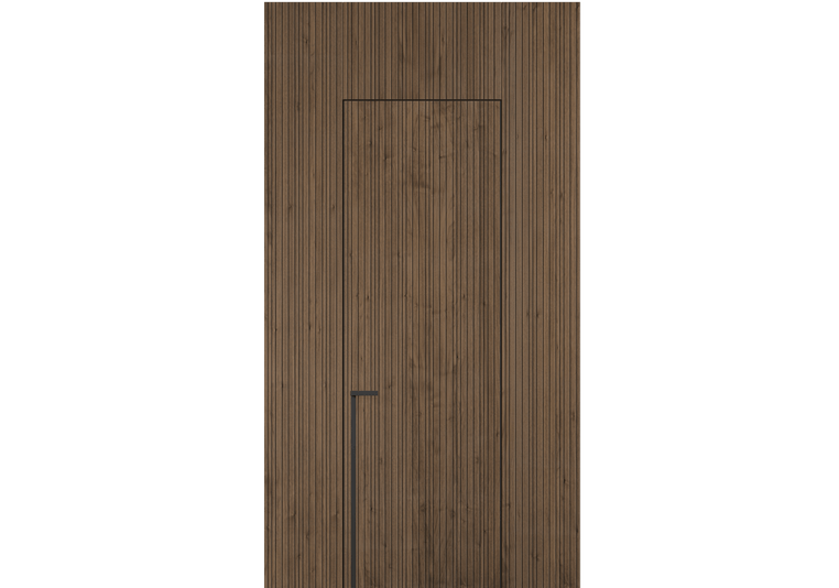 Панели для отделки стен Стеновая панель Фрезерованные Орех умбра матовый. Цвет Орех умбра матовый. Материал Шпон НатурВуд. Коллекция Фрезерованные. Картинка.