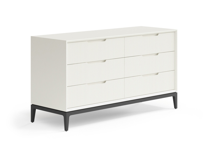 Мебель Комод Вельвет 6 ящиков. Цвет Матовый молочно-белый. Материал Гладкая эмаль. Коллекция Комод Вельвет 6 ящиков. Картинка.