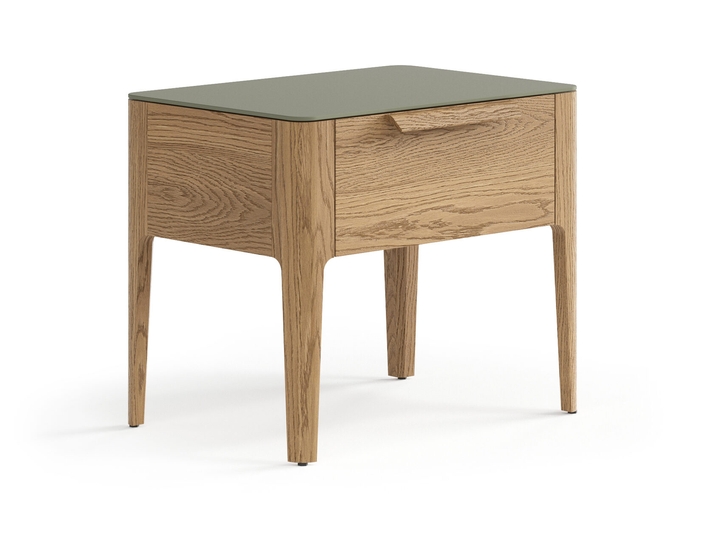 Мебель Тумба прикроватная Пьега 1 ящик. Цвет Дуб мускатный матовый. Материал Массив дуба матовый. Коллекция Тумба прикроватная Пьега 1 ящик. Картинка.