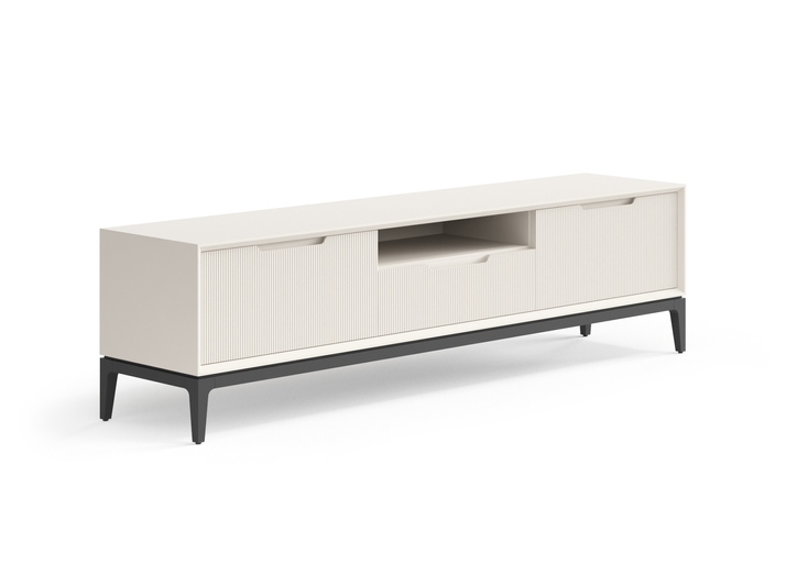 Мебель ТВ тумба Вельвет. Цвет Матовый облачно-серый. Материал Гладкая эмаль. Коллекция ТВ тумба Вельвет. Картинка.