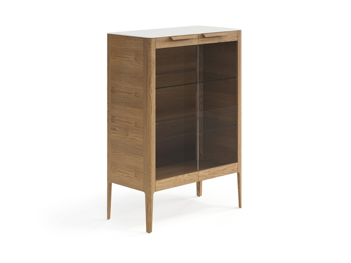 Мебель Витрина Пьега. Цвет Дуб мускатный матовый. Материал Массив дуба матовый. Коллекция Витрина Пьега. Картинка.