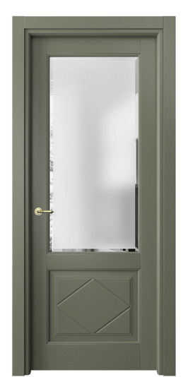 Межкомнатная дверь 6342 БОТ Сатинированное стекло с фацетом. Цвет Бук оливковый тёмный. Материал Массив бука эмаль. Коллекция Тоскана Ромбо. Фото. Дверь межкомнатная 6342 БОТ Сатинированное стекло с фацетом. Цвет Бук оливковый тёмный. Материал Массив бука эмаль. Коллекция Тоскана Ромбо. Картинка.