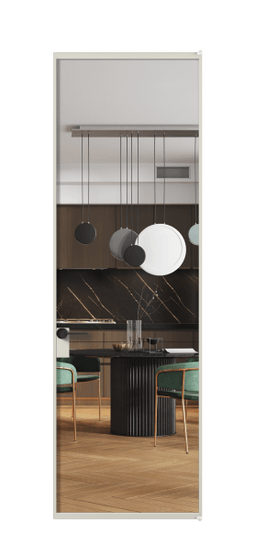 Дверь межкомнатная АЛПЛ040.01 Crystalvision АОС. Цвет Алюминий облачно-серый. Материал Алюминий в эмали. Коллекция Формато. Картинка.