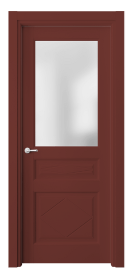 Дверь межкомнатная 6344 Оксид красный RAL 3009. Цвет RAL Оксид красный RAL 3009. Материал Массив бука эмаль. Коллекция Тоскана Ромбо. Картинка.