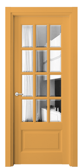 Дверь межкомнатная 6313 Пастельно-жёлтый RAL 1034. Цвет RAL Пастельно-жёлтый RAL 1034. Материал Массив бука эмаль. Коллекция Тоскана Грильято. Картинка.