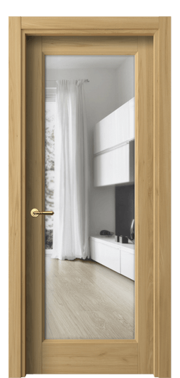 Дверь межкомнатная 1402 СЛВ Прозрачное стекло. Цвет Солнечный вяз. Материал Ламинатин. Коллекция Галант. Картинка.