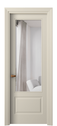 Дверь межкомнатная 8542 МБСР ЗЕР. Цвет Матовый бежево-серый. Материал Гладкая эмаль. Коллекция Эссе. Картинка.